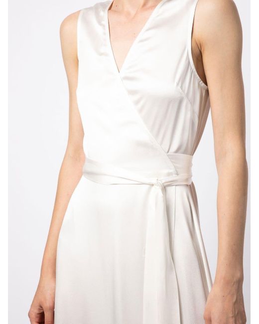 Voz White Wrap-style Maxi Dress
