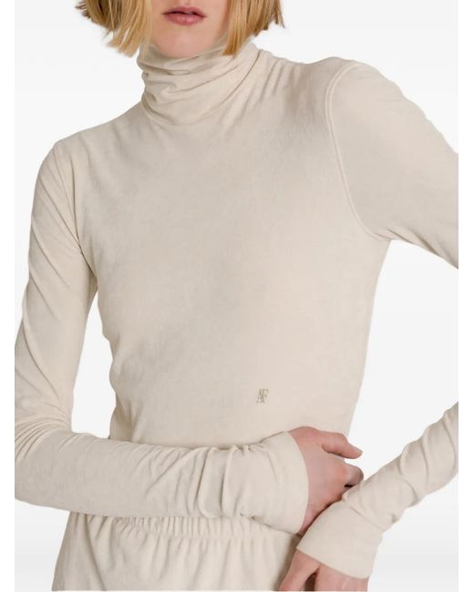 Alberta Ferretti White Roll-Neck Long-Sleeved Top