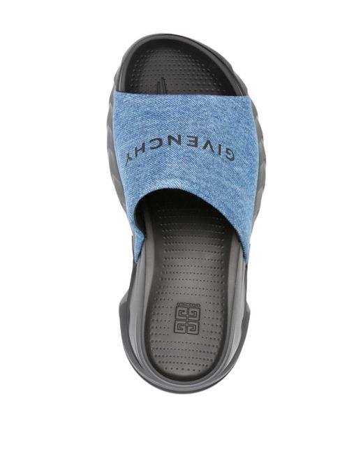 Givenchy Blue Marshmallow Denim Platform Sandals