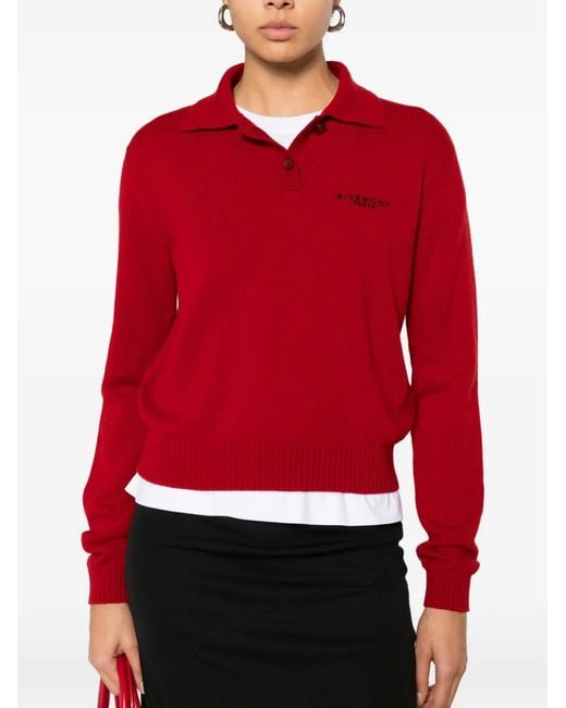 Polo A Maniche Lunghe di Givenchy in Red