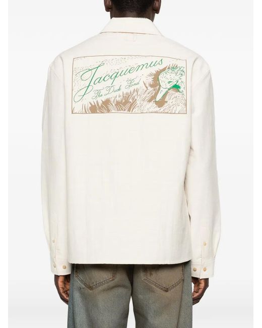 Jacquemus White The Mecano Zip-Up Shirt for men