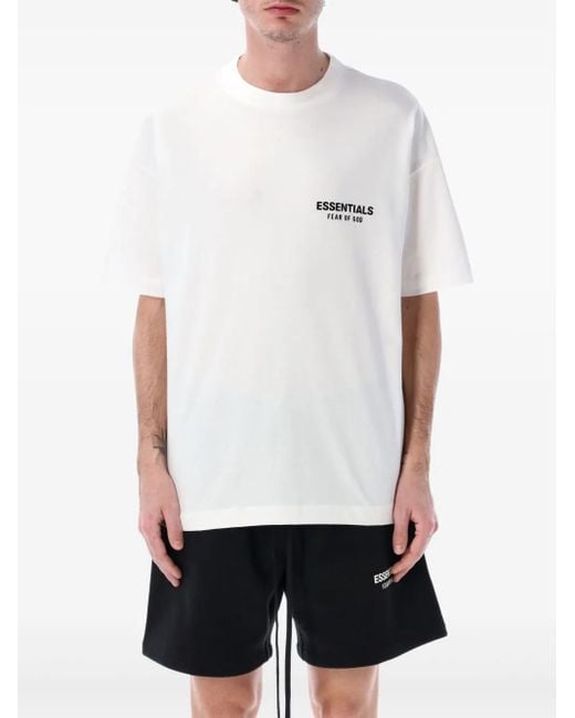 Fear Of God Essentials Logo-Printed T-Shirt in White for Men