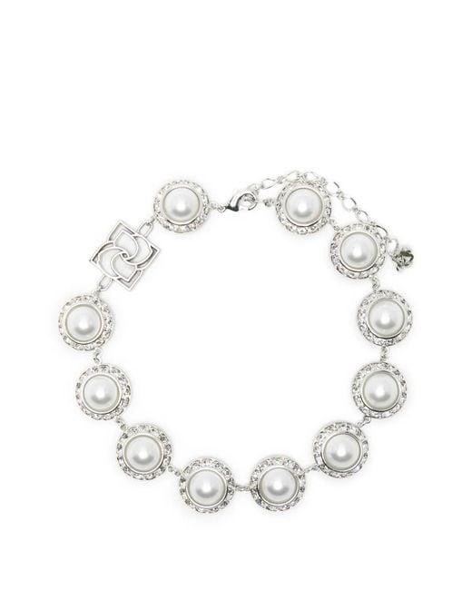 Magda Butrym White Crystal-Embellishment Necklace