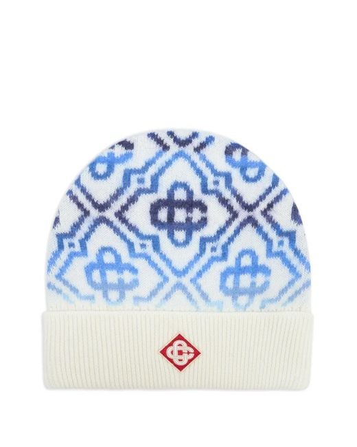 Casablanca Blue Space Monogram Beanie Hat