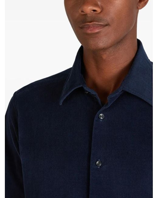 Glanshirt Blue Corduroy Shirt for men