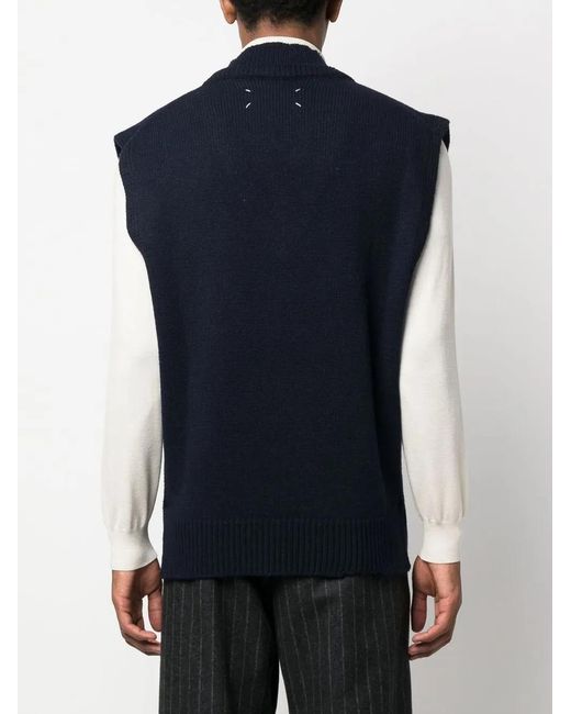Maison Margiela Blue Stylish Sleeveless Knit Vest For for men