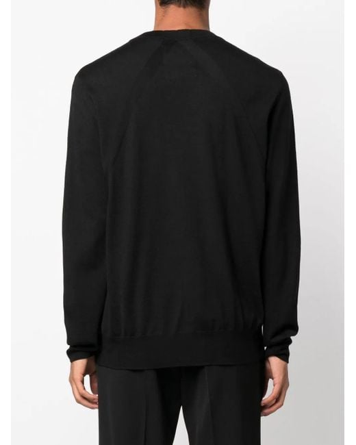 Jil Sander Black Wool-Knit Crew-Neck Jumper for men