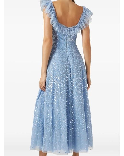 Needle & Thread Blue Scatter Dot Midi Dress