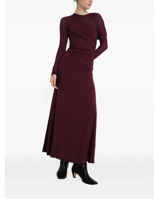MARCELLA Purple Ambrose Ruched-Bodice Maxi Dress