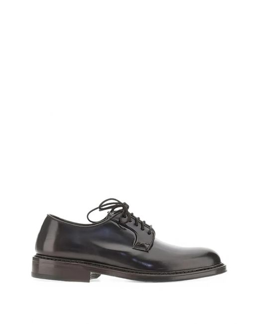 Calce White Polished Leather Derby Shoes for men