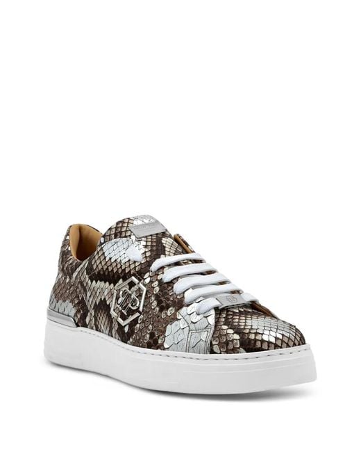 Philipp Plein White Python-Skin Sneakers