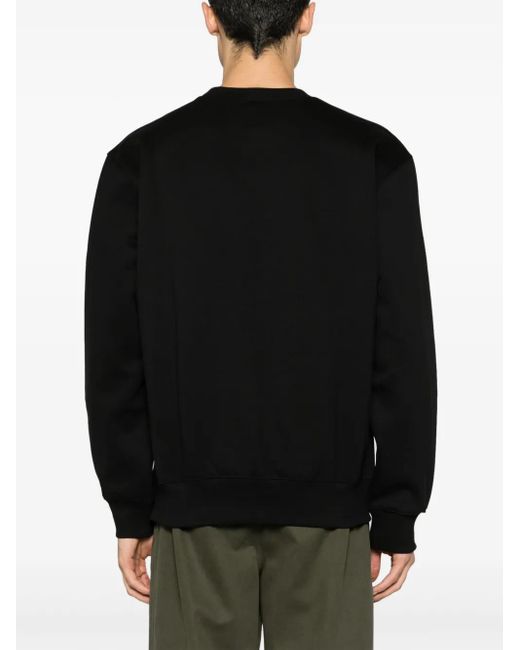 Carhartt Black Cotton Sweatshirt With Embroidered Logo for men