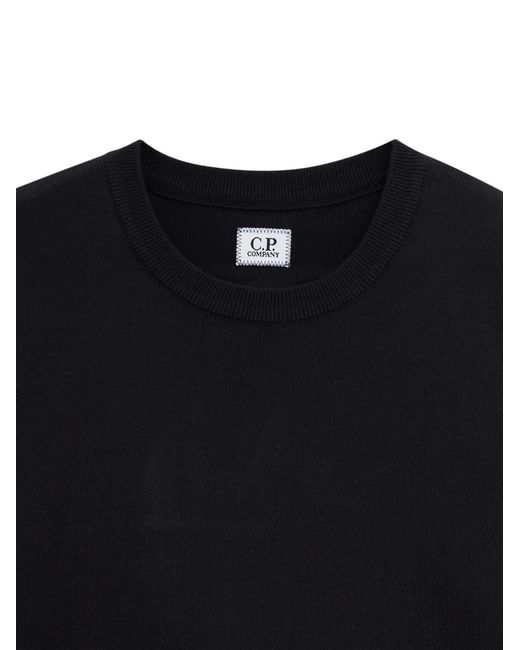 C P Company Blue Cotton Sea Island Lens Sweater for men