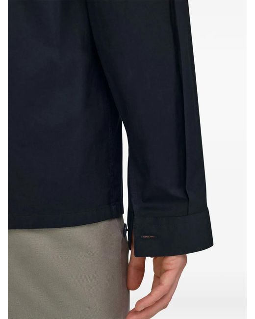 Boggi Blue Open-Collar Overshirt for men