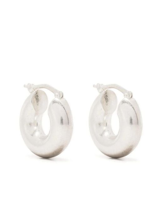 Jil Sander White Sterling- Sculptural Hoop Earrings
