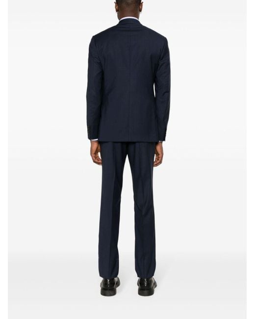 Brioni Blue Checked Wool Single-breasted Suit for men