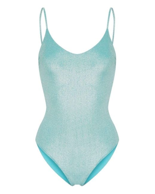Fisico Blue Glitter-detail Swimsuit