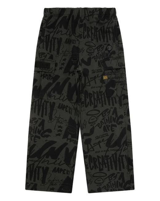 Aape By A Bathing Ape Broek Met Patch Print in het Black voor heren