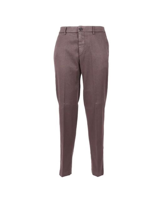 Peserico Purple Button Trousers for men