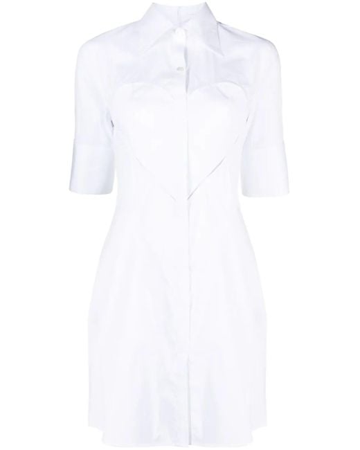 Ambush White Cut-Out Heart Shirtdress