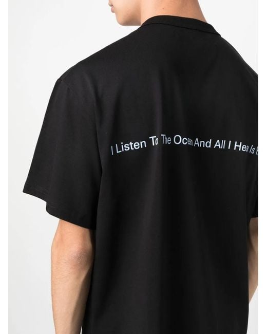 T-Shirt Con Stampa Grafica di M I S B H V in Black da Uomo