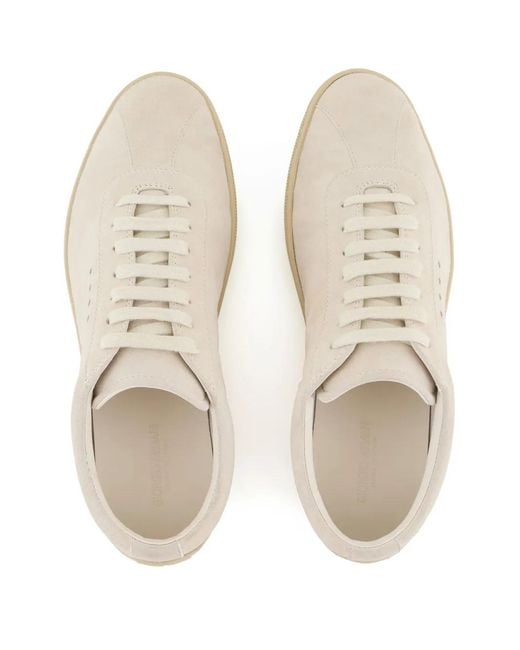 Giorgio Armani White Suede Sneakers for men