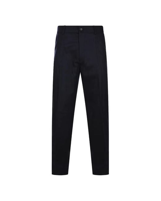 Eleventy Blue Belt-Loops Button-Fastening Trousers for men