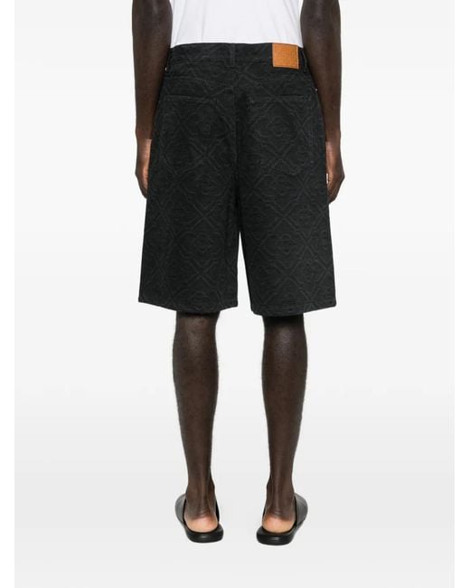 Casablanca Black Short En Jean Monogrammé for men