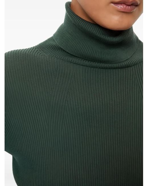 Marc O' Polo Green Ribbed Turtleneck Top