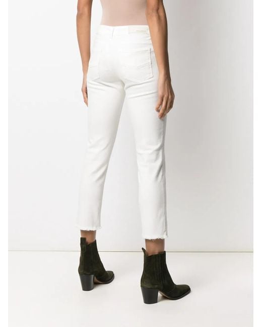 Zadig & Voltaire White Ava Cropped Slim-Cut Jeans