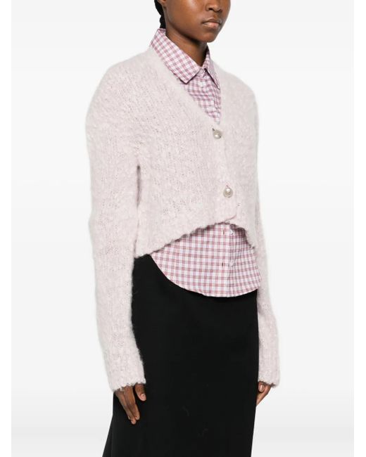 Marni Pink Button-Fastening Cropped Cardigan