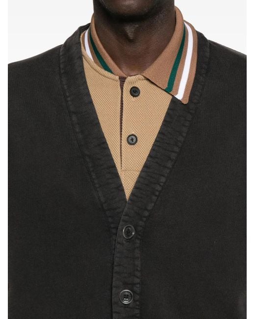 J.W. Anderson Black Buttoned V-Neck Cardigan for men