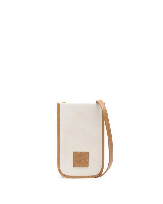 Café Kitsuné White Logo-Appliqué Canvas Shoulder Bag for men