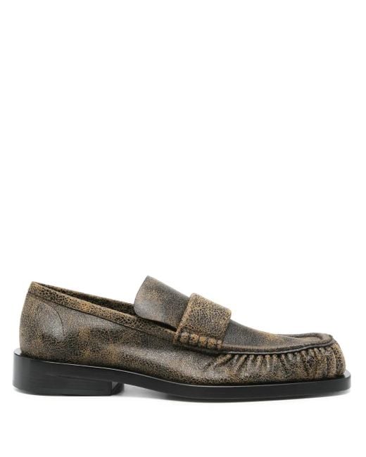 Jil Sander Gray Cracked-Effect Loafers for men