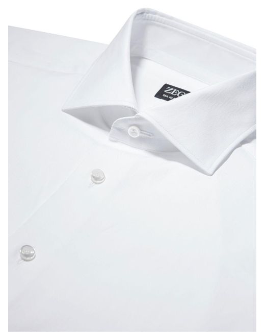 Zegna White Tailored-cut Slim Shirt for men