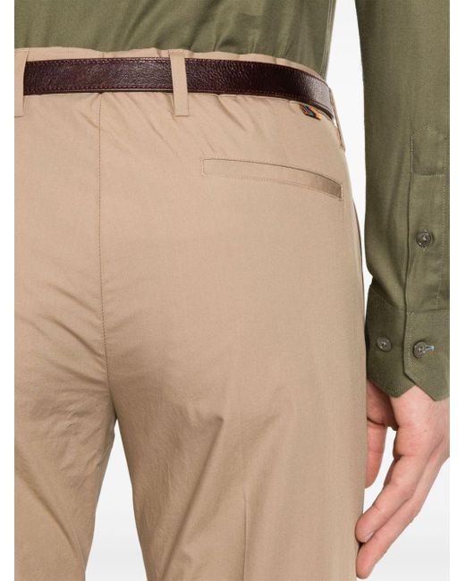 Paul Smith Natural Pressed-crease Cotton Trousers for men