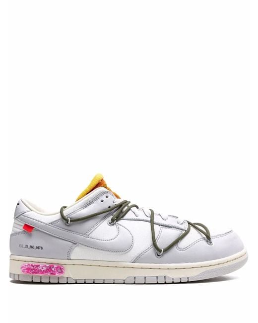 NIKE X OFF-WHITE White X Off- Dunk Low "Lot 22" Sneakers
