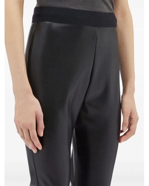 MSGM Black Faux Leather Leggings