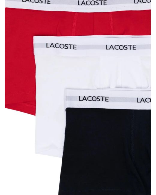 Lacoste Red Logo-Waistband Briefs (Set Of Three) for men