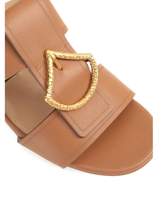 Sergio Rossi レザー フラットサンダル Brown