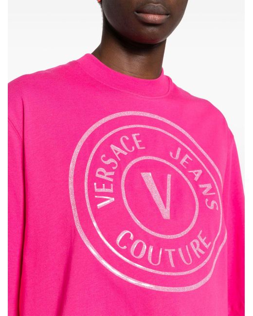 T-shirt con stampa di Versace in Pink