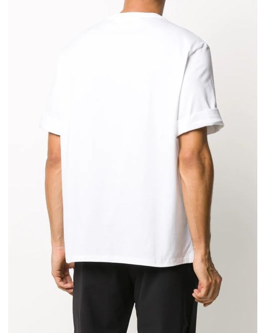 Neil Barrett White Ziggie Bear Print Cotton T-Shirt for men