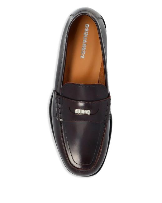 DSquared² Black Neoclassic Leather Penny Loafers for men