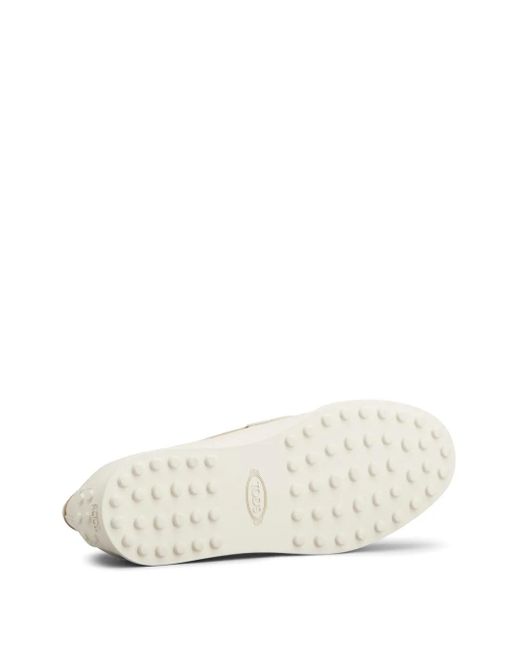 Tod's White Leather Loafers
