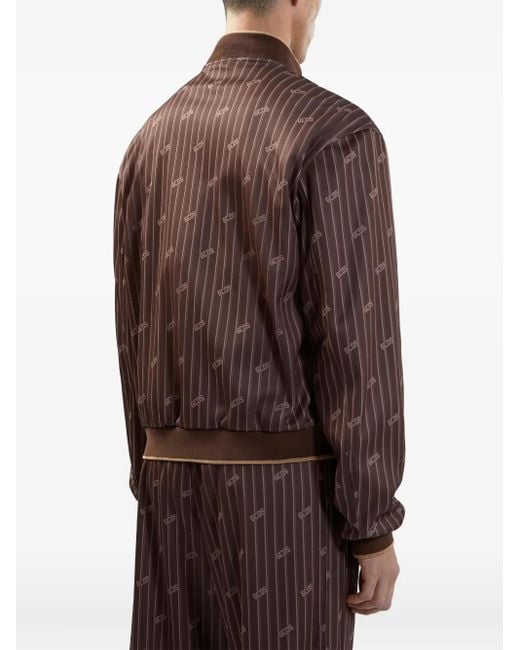 Gcds Brown Pinstriped Track Jacket for men