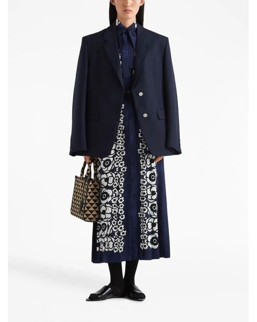 Prada Blue Single-breasted Wool Blazer