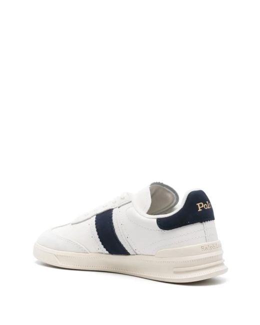 Polo Ralph Lauren White Heritage Aera Leather Sneakers