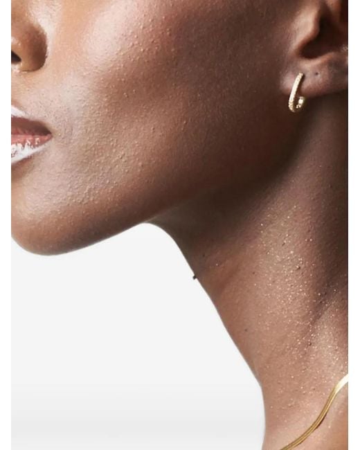 Hzmer Jewelry Brown Crystal-Embellished Essential Huggies Earrings