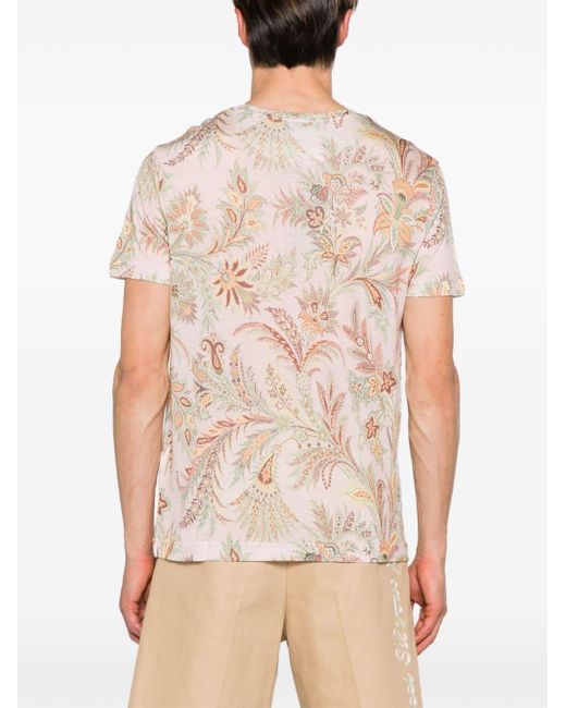 Etro T-Shirt mit Paisley-Print in Natural für Herren