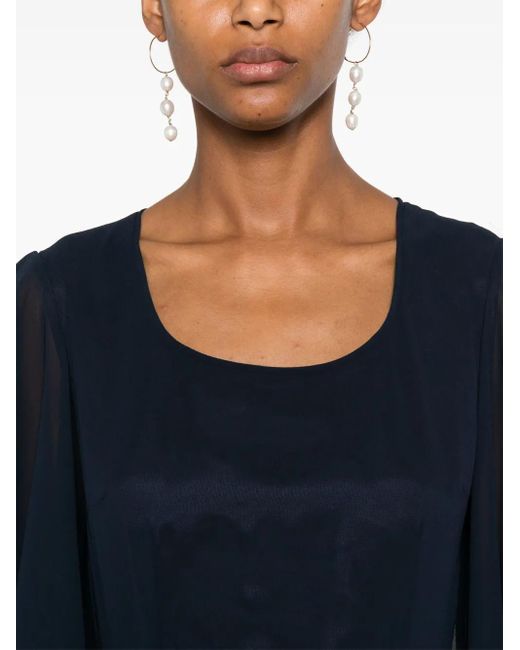 Blanca Vita Geplooide Maxi-Jurk in het Blue